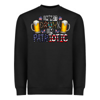 Black I'm Not Drunk I'm Patriotic Heavyweight Sweatshirt - CowhideDigitalArt