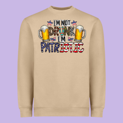 I'm Not Drunk I'm Patriotic Heavyweight Sweatshirt Designed By Cowhidedigitalart