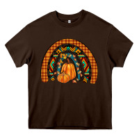 Chocolate Brown fall pumpkin rainbow Heavy Core Tee - JahusDesignShop