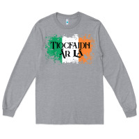 Heather Grey Tiocfaidh Ar La Vintage Ireland Irish Flag Gifts For Men Long Sleeve Tee - trangStudio