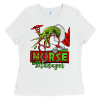 White grinch hand nurse manager Ladies Tee - NancyCooperArtShop