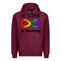 Burgundy no Shame Stimming Premium Hoodie - CowhideDigitalArt