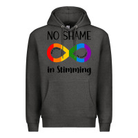 Charcoal Heather no Shame Stimming Premium Hoodie - CowhideDigitalArt