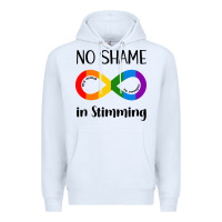 White no Shame Stimming Premium Hoodie - CowhideDigitalArt