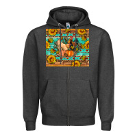 Charcoal Heather Fall coop animals pumpkin Zipper Hoodie - Artiststas