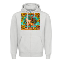 Dove Grey Fall coop animals pumpkin Zipper Hoodie - Artiststas
