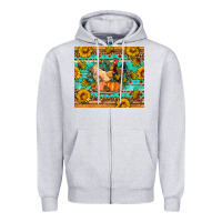 Heather Grey Fall coop animals pumpkin Zipper Hoodie - Artiststas