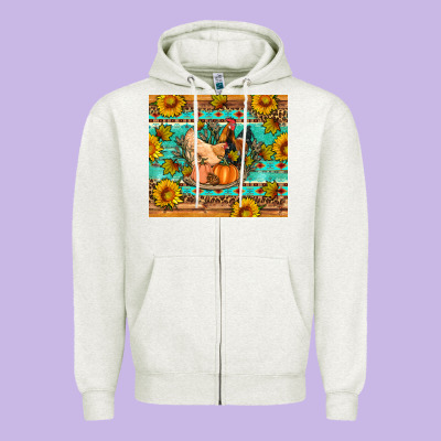 Fall Coop Animals Pumpkin Zipper Hoodie Designed By Artiststas