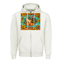 Oatmeal Heather Fall coop animals pumpkin Zipper Hoodie - Artiststas