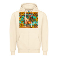 Sandshell Fall coop animals pumpkin Zipper Hoodie - Artiststas