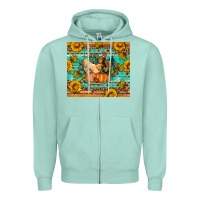 Seafoam Fall coop animals pumpkin Zipper Hoodie - Artiststas