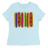 Baby Blue Mexico Serape Brushstroke Ladies Tee - texasbilliewilder