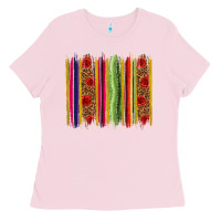 Bubblegum Pink Mexico Serape Brushstroke Ladies Tee - texasbilliewilder