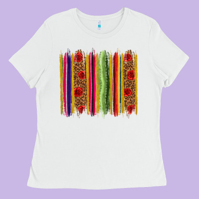 Mexico Serape Brushstroke Ladies Tee Designed By Texasbilliewilder