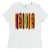White Mexico Serape Brushstroke Ladies Tee - texasbilliewilder
