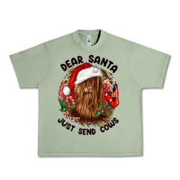 Oil Green dear santa just send cows Urban Heavy Tee - CowGirlArtShop