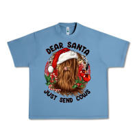 Pebble Blue dear santa just send cows Urban Heavy Tee - CowGirlArtShop