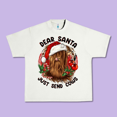 Dear Santa Just Send Cows Urban Heavy Tee Designed By Cowgirlartshop