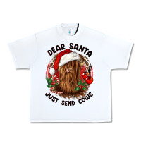 White dear santa just send cows Urban Heavy Tee - CowGirlArtShop