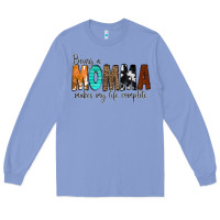 Colony Blue Being a Momma Makes My Life Complete Long Sleeve Tee - CowCowDesign