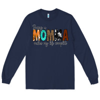 Navy Being a Momma Makes My Life Complete Long Sleeve Tee - CowCowDesign