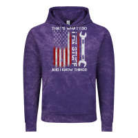 Cloud Purple That_s What I Do I Fix Stuff And I Know Things American Flag Vintage Hoodie - trangStudio