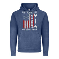 Vintage Denim That_s What I Do I Fix Stuff And I Know Things American Flag Vintage Hoodie - trangStudio