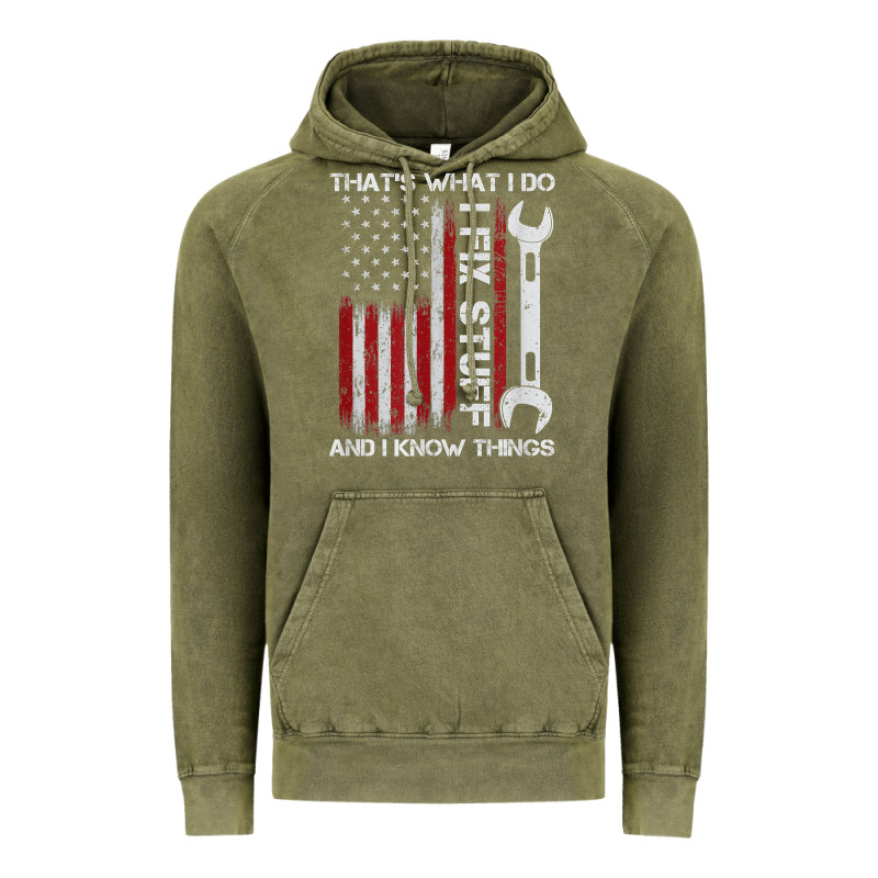 That_s What I Do I Fix Stuff And I Know Things American Flag Vintage Hoodie by trangStudio | Teevron