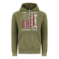 Vintage Olive That_s What I Do I Fix Stuff And I Know Things American Flag Vintage Hoodie - trangStudio