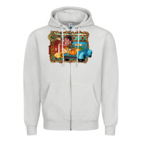 Dove Grey Farm Life Fall Barn And Truck Zipper Hoodie - Artiststas