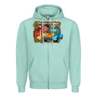 Seafoam Farm Life Fall Barn And Truck Zipper Hoodie - Artiststas