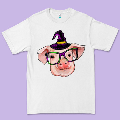 Pig With Halloween Premium Tee Designed By Ranaportraitstore