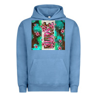 Pigment Pebble Blue pink floral nurse with flowers Urban Hoodie - AdoDesignShop