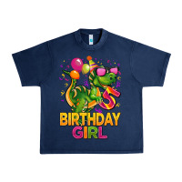 Navy 5 rd birthday girl t rex pink Urban Heavy Tee - CowGirlArtShop