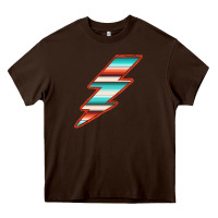 Chocolate Brown Teal and Orange Serape Lightning Heavy Core Tee - Bettercallsaul