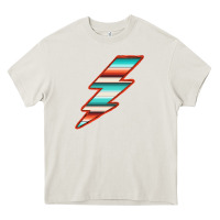 Teal And Orange Serape Lightning Heavy Core Tee | Teevron