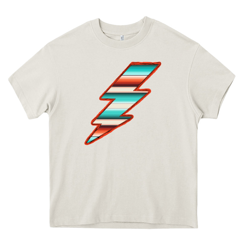 Teal And Orange Serape Lightning Heavy Core Tee by Bettercallsaul | Teevron
