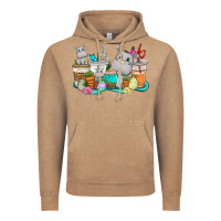 Vintage Coffee Easter Hippopotamus coffee cups Easter Day Vintage Hoodie - CowGirlArtShop
