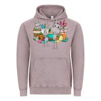Vintage Zinc Easter Hippopotamus coffee cups Easter Day Vintage Hoodie - CowGirlArtShop