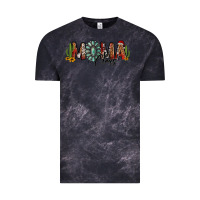 Cloud Black western christmas mama claus sunflowers and cactus Vintage Tee - Jasminsmagicworld