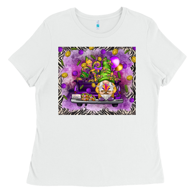 Mardi Gras Gnome On The Truck Ladies Tee by NancyCooperArtShop | Teevron