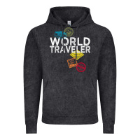 Vintage Black world traveler passport stamp gift shirt for men and women t shirt Vintage Hoodie - trangStudio
