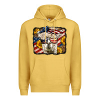 Antique Gold Western 4th Of July Lama Background Premium Hoodie - LillyAllenDesigns