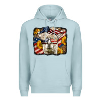 Western 4th Of July Lama Background Premium Hoodie | Teevron