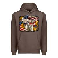Coffee Western 4th Of July Lama Background Premium Hoodie - LillyAllenDesigns