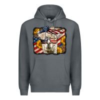 Rock Western 4th Of July Lama Background Premium Hoodie - LillyAllenDesigns