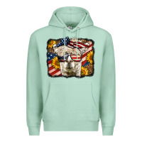 Seafoam Western 4th Of July Lama Background Premium Hoodie - LillyAllenDesigns