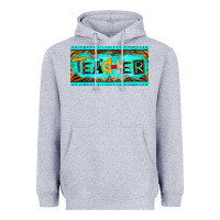 Heather Grey teacher license plate Heavyweight Hoodie - BarkalooDesign