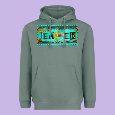 Teacher License Plate Heavyweight Hoodie Designed By Barkaloodesign