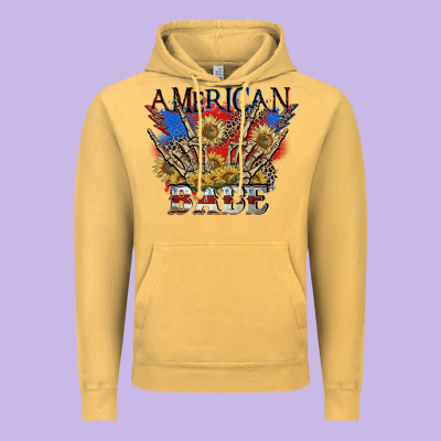 American Babe 4th Of July Vintage Hoodie Designed By Cowgirlartshop